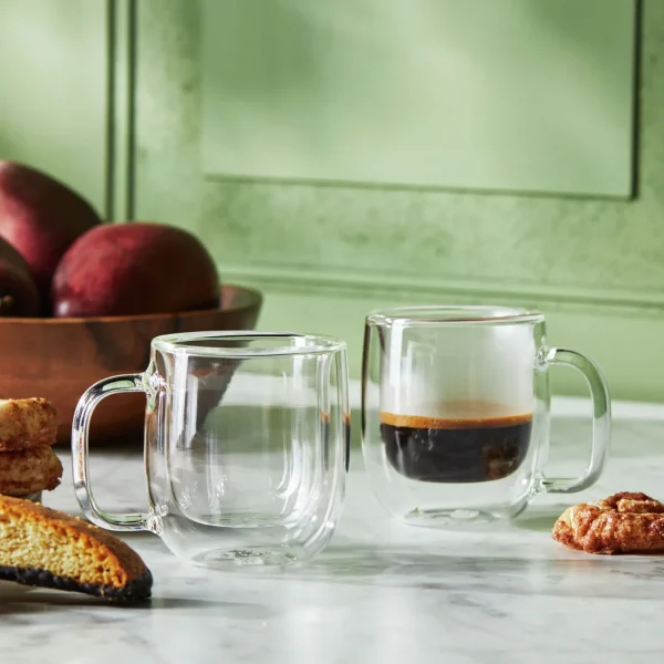 ZWILLING Glassware*2-Pc Espresso Glass Mug Set, Double Wall Transparent