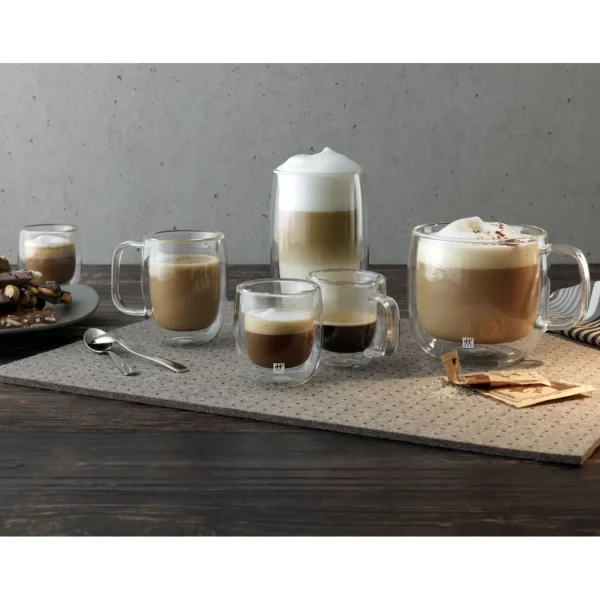 ZWILLING Glassware*2-Pc Espresso Glass Mug Set, Double Wall Transparent