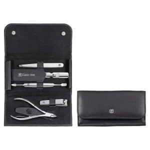 ZWILLING Manicure Sets*5-Pc, Leather Snap Fastener Case, Black Matte
