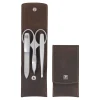 ZWILLING Manicure Sets*3-Pc, Leather Snap Fastener Case, Brown