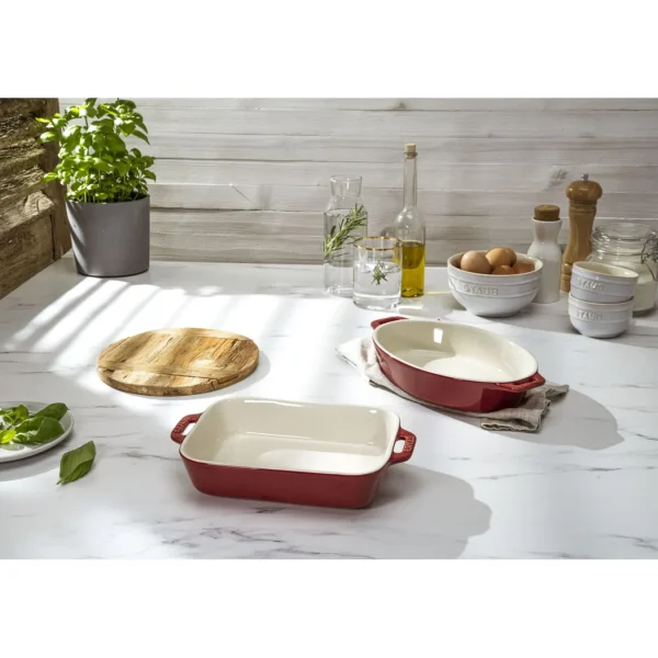 STAUB Cake Pans*3-Pc, Mixed Baking Dish Set, Cherry