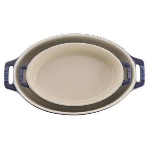 STAUB Baking Dishes*2-Pc, Oval, Baking Dish Set, Dark Blue