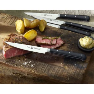 ZWILLING Steak Knife Sets*4-Pc, Porterhouse Steak Knife Set In Beechwood Box Black Matte