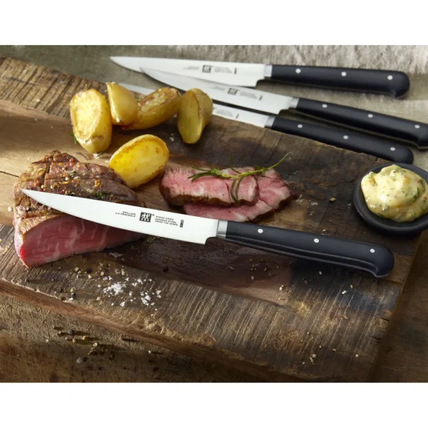 ZWILLING Steak Knife Sets*4-Pc, Porterhouse Steak Knife Set In Beechwood Box Black Matte