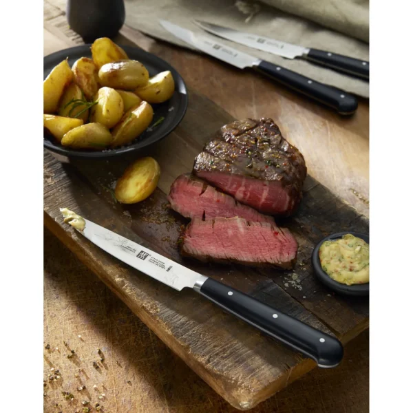 ZWILLING Steak Knife Sets*4-Pc, Porterhouse Steak Knife Set In Beechwood Box Black Matte