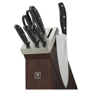 HENCKELS Self Sharpening Knife Sets*7-Pc, Self Sharpening Knife Block Set, Brown