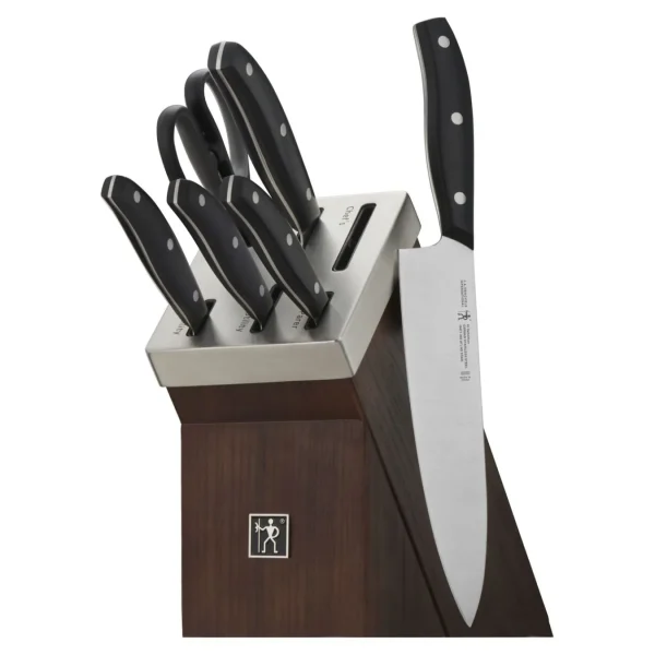 HENCKELS Self Sharpening Knife Sets*7-Pc, Self Sharpening Knife Block Set, Brown
