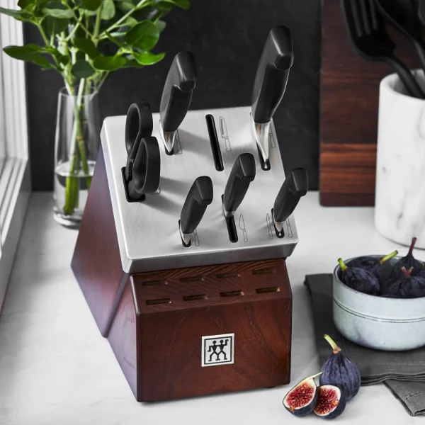 ZWILLING Self Sharpening Knife Sets*7-Pc, Self-Sharpening Knife Block Set, Silver-Black