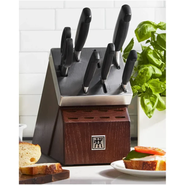 ZWILLING Self Sharpening Knife Sets*7-Pc, Self-Sharpening Knife Block Set, Silver-Black