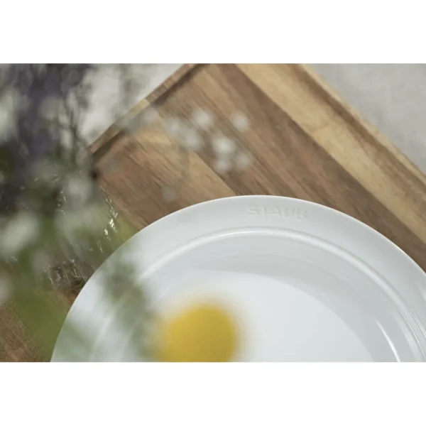 STAUB Dinner Plates*4-Pc Soup / Pasta Bowl Set White