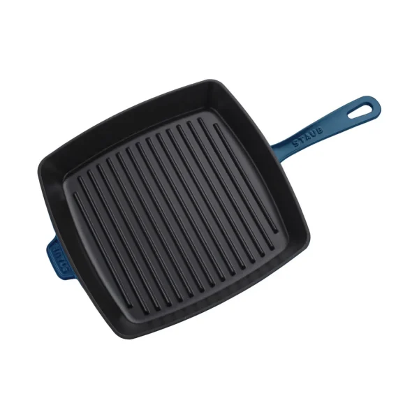 STAUB Grill Pans*2-Pc, Square, 12" Grill Pan & Press Set, Dark Blue