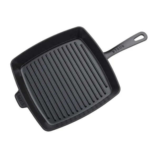 STAUB Grill Pans*2-Pc, Square, 12" Grill Pan & Press Set, Black Matte