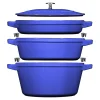 STAUB Cookware Sets*4-Pc Stackable Set,, Cast Iron Blueberry