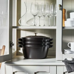 STAUB Cookware Sets*4-Pc Stackable Set,, Cast Iron Black Matte