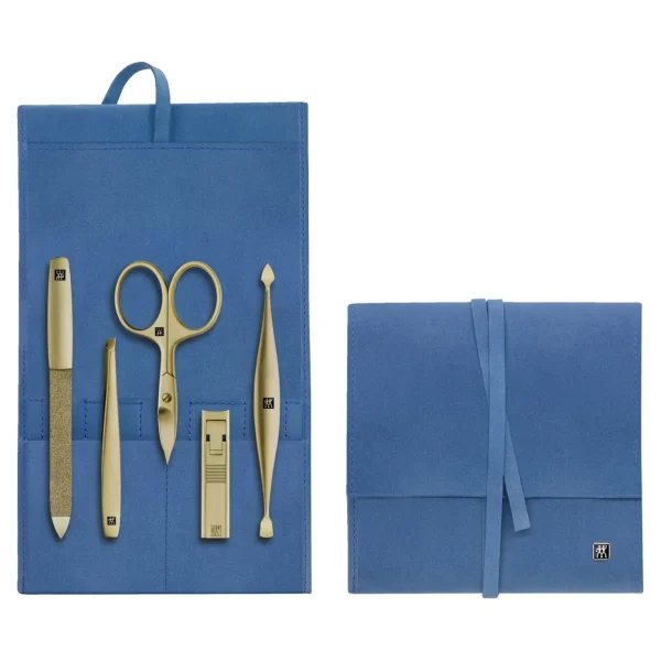 ZWILLING Manicure Sets*5-Pc Stainless Steel Pocket Case Blue