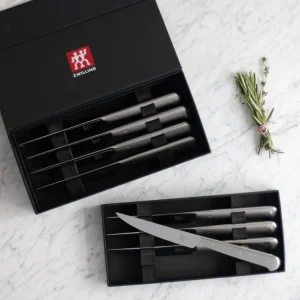 ZWILLING Steak Knife Sets*8-Pc, Stainless Steel Porterhouse Steak Knife Set In Black Presentation Box Silver