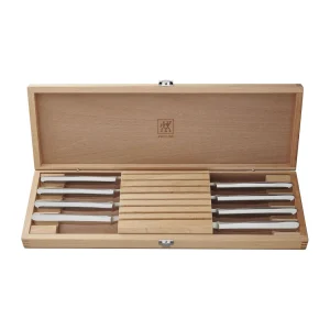 ZWILLING Steak Knife Sets*8-Pc, Stainless Steel Serrated Steak Knife Set With Wood Presentation Case
