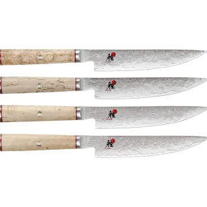 MIYABI Steak Knife Sets*4-Pc, Steak Knife Set Brown