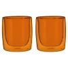 ZWILLING Glassware*2-Pc Tumbler Glass Set -, Double Wall Amber