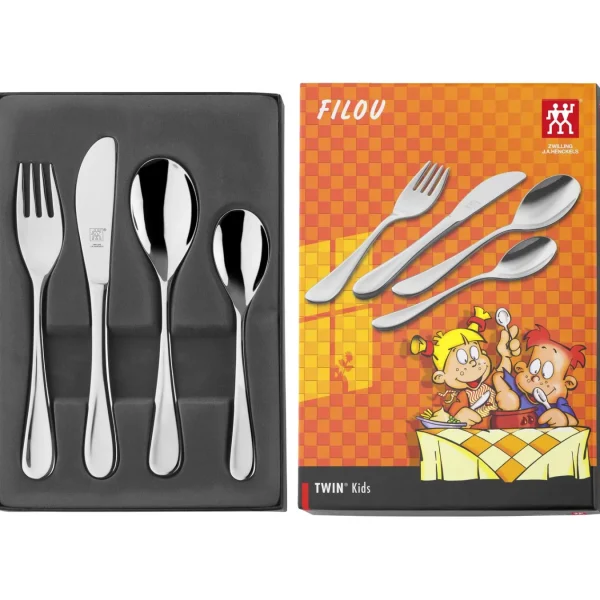 ZWILLING Kids Cutlery*4-Pc Twin Kids Filou Flatware Set, 18/10 Stainless Steel Silver