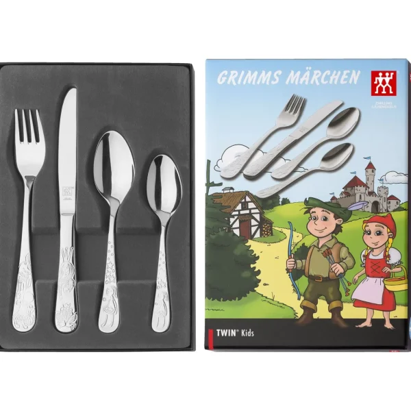 ZWILLING Kids Cutlery*4-Pc Twin Kids Grimm'S Fairytales Flatware Set, 18/10 Stainless Steel Silver