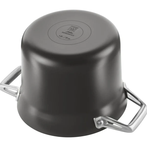ZWILLING Stew Pots*4 Qt, Aluminum, Non-Stick, Hard Anodized Soup Pot Black Matte