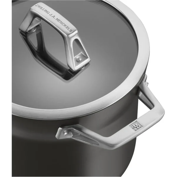 ZWILLING Stew Pots*4 Qt, Aluminum, Non-Stick, Hard Anodized Soup Pot Black Matte