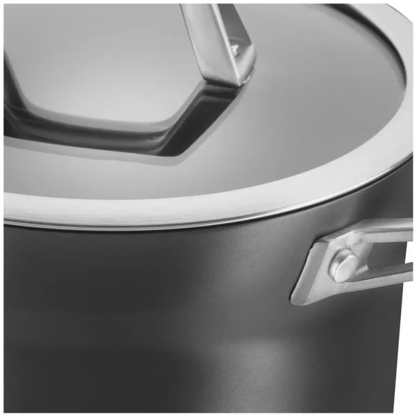 ZWILLING Stew Pots*4 Qt, Aluminum, Non-Stick, Hard Anodized Soup Pot Black Matte
