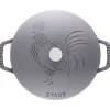 STAUB French Ovens*3.75 Qt, Essential French Oven Rooster Lid, Graphite Grey