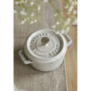 STAUB Dessert Bowls*0.275 Qt, Mini Round Cocotte, White Truffle