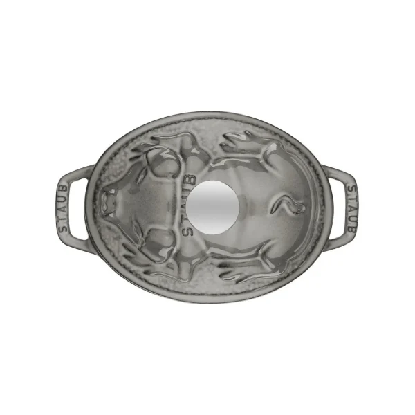 STAUB Dutch Ovens*1.1 Qt, Oval, Pig Cocotte, Graphite Grey