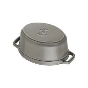 STAUB Dutch Ovens*1.1 Qt, Oval, Pig Cocotte, Graphite Grey