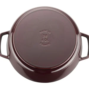 STAUB Dutch Ovens*6 Qt, Pig, Cochon Shallow Wide Round Cocotte, Grenadine