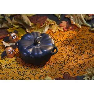 STAUB Specialty Cookware*0.525 Qt, Pumpkin, Petite Cocotte, Black Matte