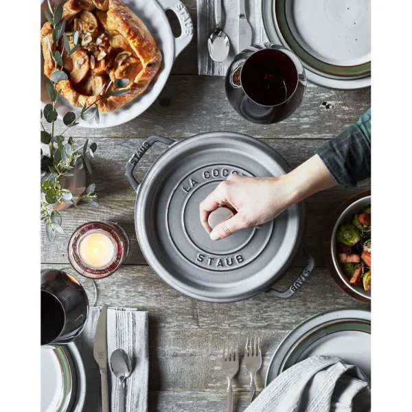 STAUB Dutch Ovens*4 Qt, Round, Cocotte, Graphite Grey