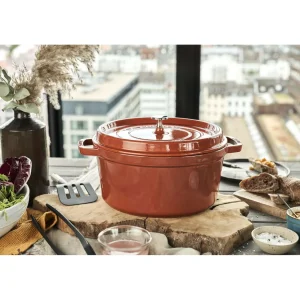 STAUB Dutch Ovens*7 Qt, Round, Cocotte, Burnt Orange