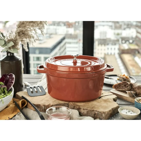 STAUB Dutch Ovens*7 Qt, Round, Cocotte, Burnt Orange