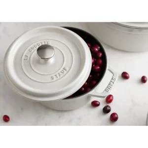 STAUB Dutch Ovens*4 Qt, Round, Cocotte, White Truffle