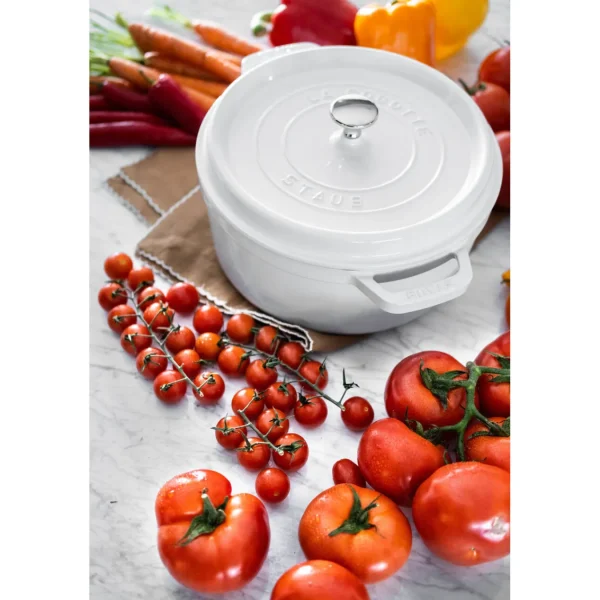 STAUB Dutch Ovens*7 Qt, Round, Cocotte, White