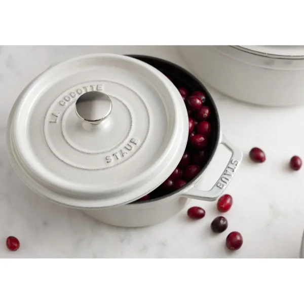 STAUB Dutch Ovens*4 Qt, Round, Cocotte, White Truffle