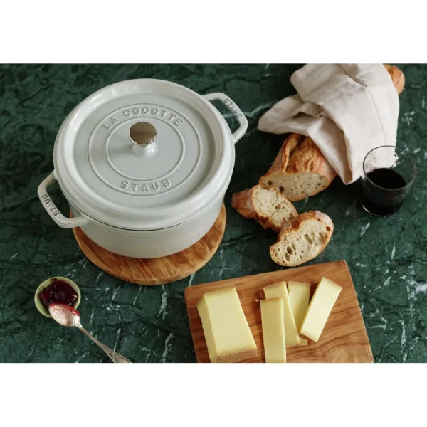 STAUB Dutch Ovens*4 Qt, Round, Cocotte, White Truffle