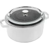 STAUB Dutch Ovens*4 Qt, Round, Glass Lid Cocotte, White
