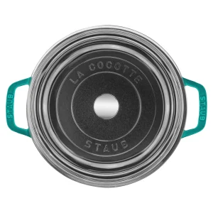 STAUB Dutch Ovens*4 Qt, Round,  Glass Lid Cocotte, Turquoise