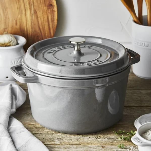 STAUB Dutch Ovens*5 Qt, Round, Tall Cocotte, Graphite Grey