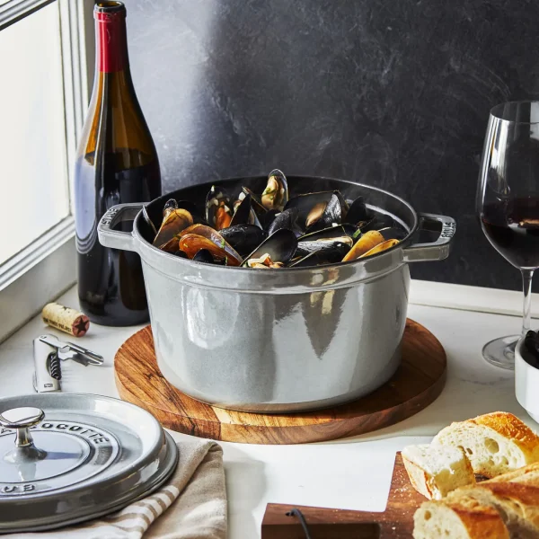 STAUB Dutch Ovens*5 Qt, Round, Tall Cocotte, Graphite Grey