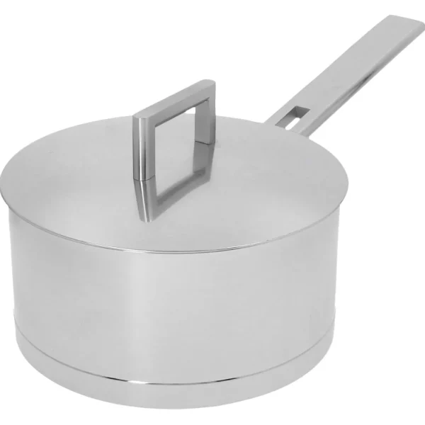 DEMEYERE Saucepans*3.2 Qt Sauce Pan With Double Walled Lid, 18/10 Stainless Steel Silver