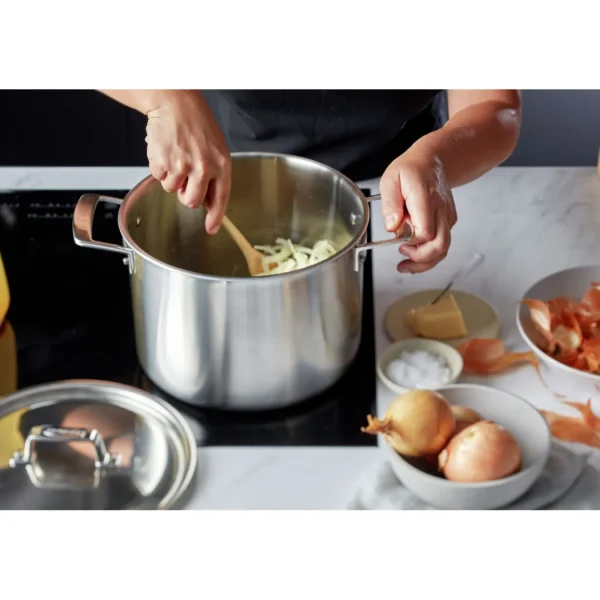 DEMEYERE Stock Pots*8 Qt Stock Pot, 18/10 Stainless Steel Silver