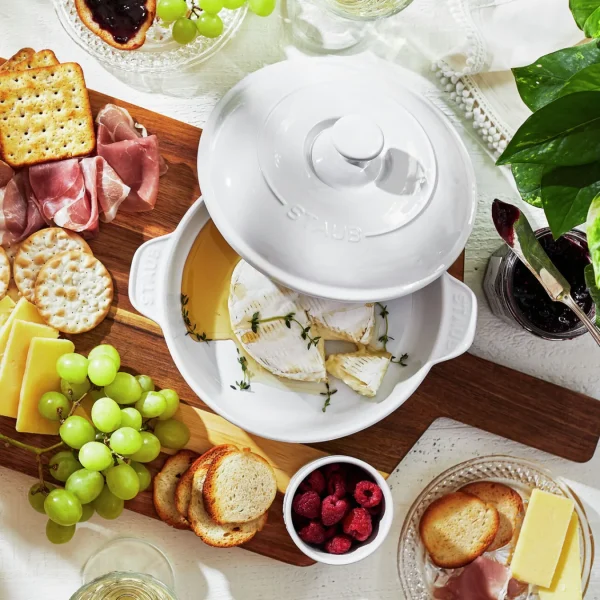 STAUB Baking Dishes*Round, Covered Brie Baker, White
