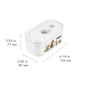 ZWILLING Vaccum Lunch Boxes*Small Dinos Vacuum Lunch Box, Plastic, White-Grey