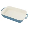 STAUB Baking Dishes*13-X 9.45 Inch, Rectangular, Baking Dish, Rustic Turquoise